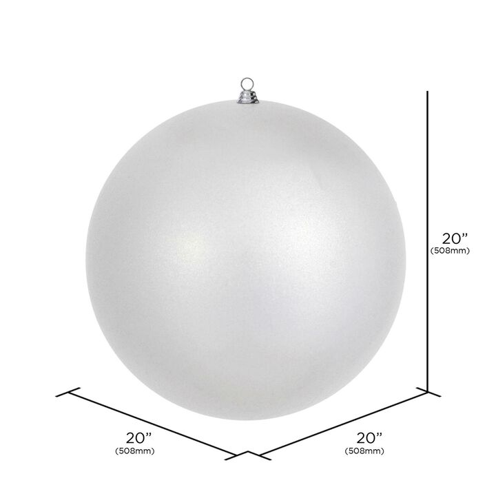 Vickerman 20" Giant Silver Ornament. Made with shatterproof Plastic which is Resistant to Breaking.