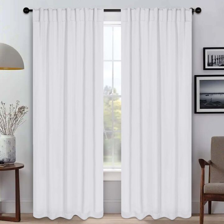 Blackout Window Curtains Set of 2 Solid Room Darkening Back Tab Panels