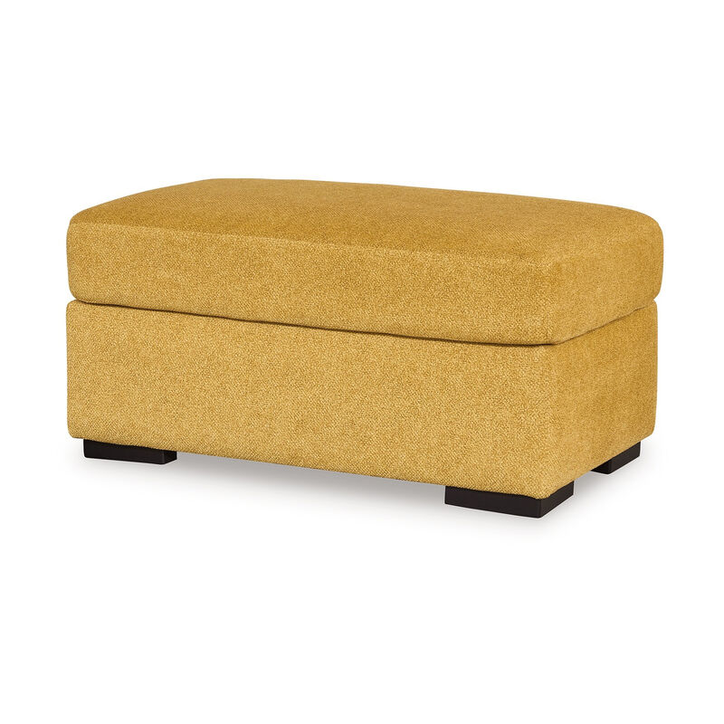 Viena Rectangular Accent Ottoman, Soft Yellow Faux Velvet 24x39 Inch - Benzara