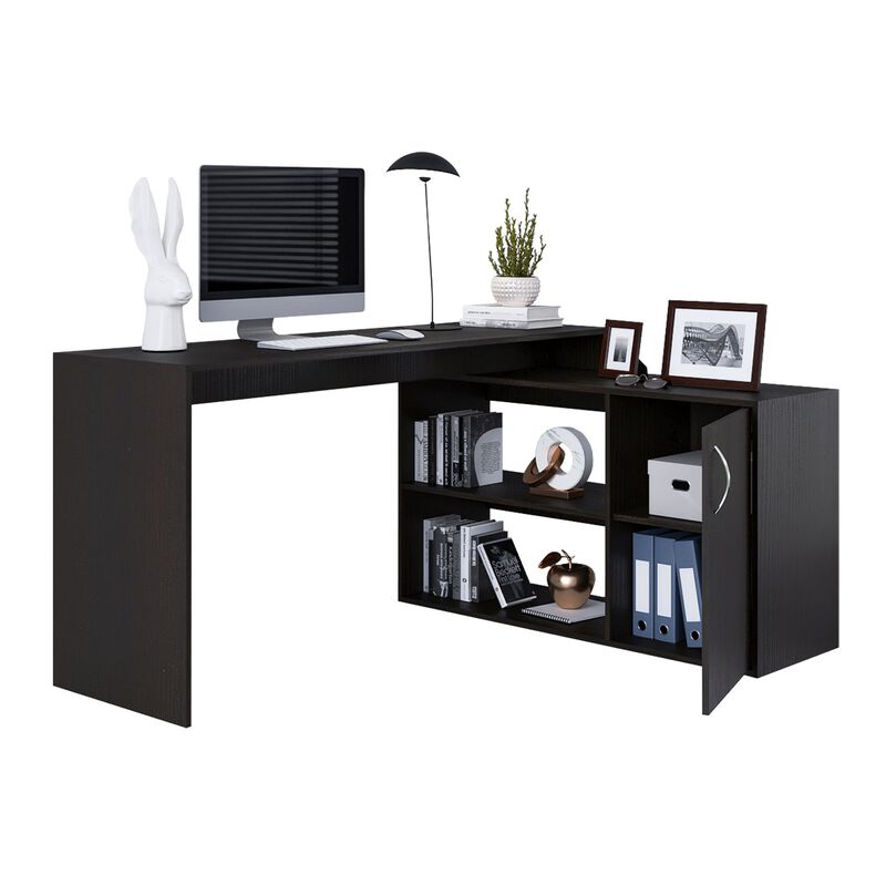 L-Shaped Desk Desti, Office, Black image number 3
