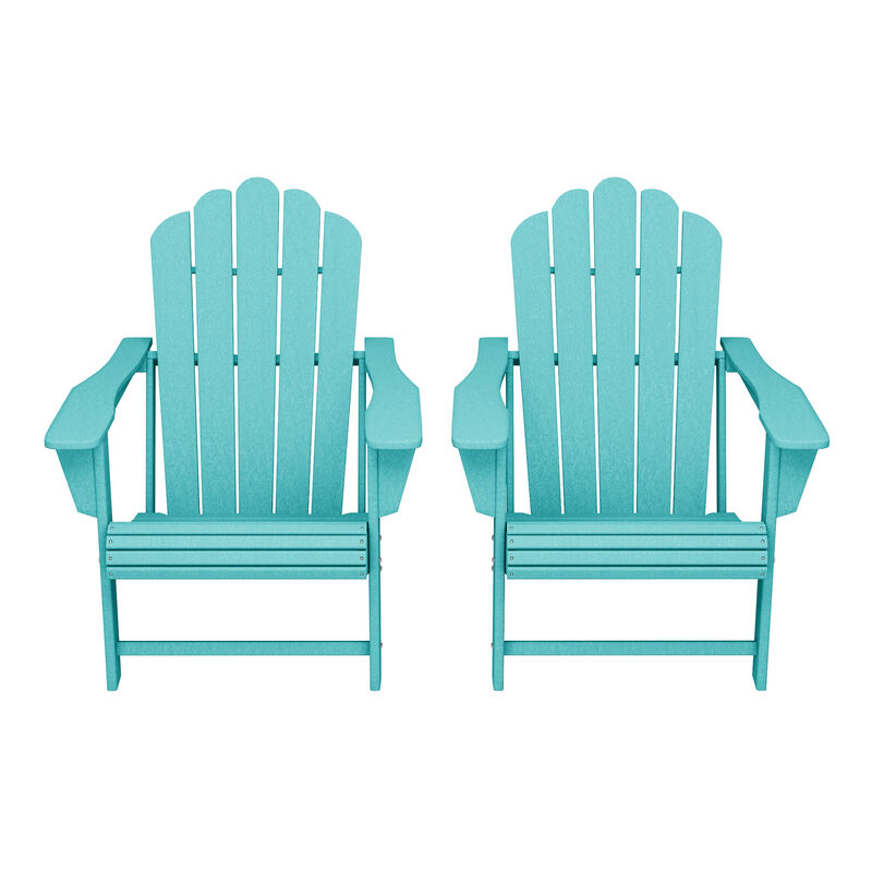 WestinTrends Outdoor Patio HDPE Adirondack Chairs With Cup Holders (Set of 2)
