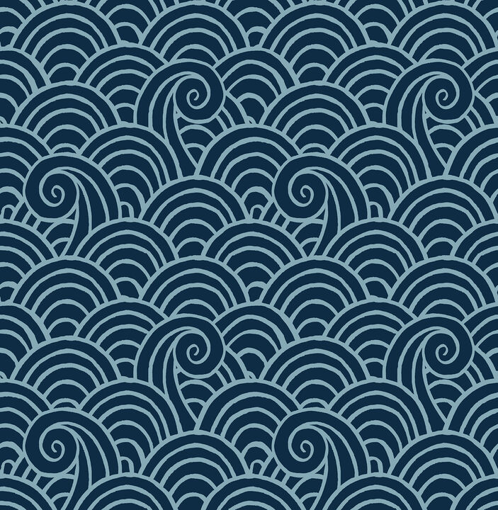 Alorah Navy Wave Wallpaper