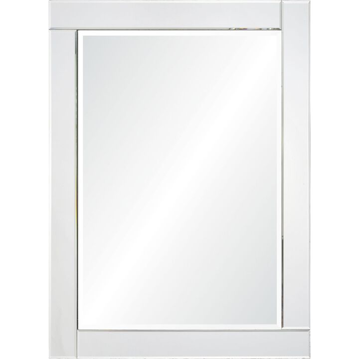 32" Clear Polished Framed Rectangular Wall Mirror