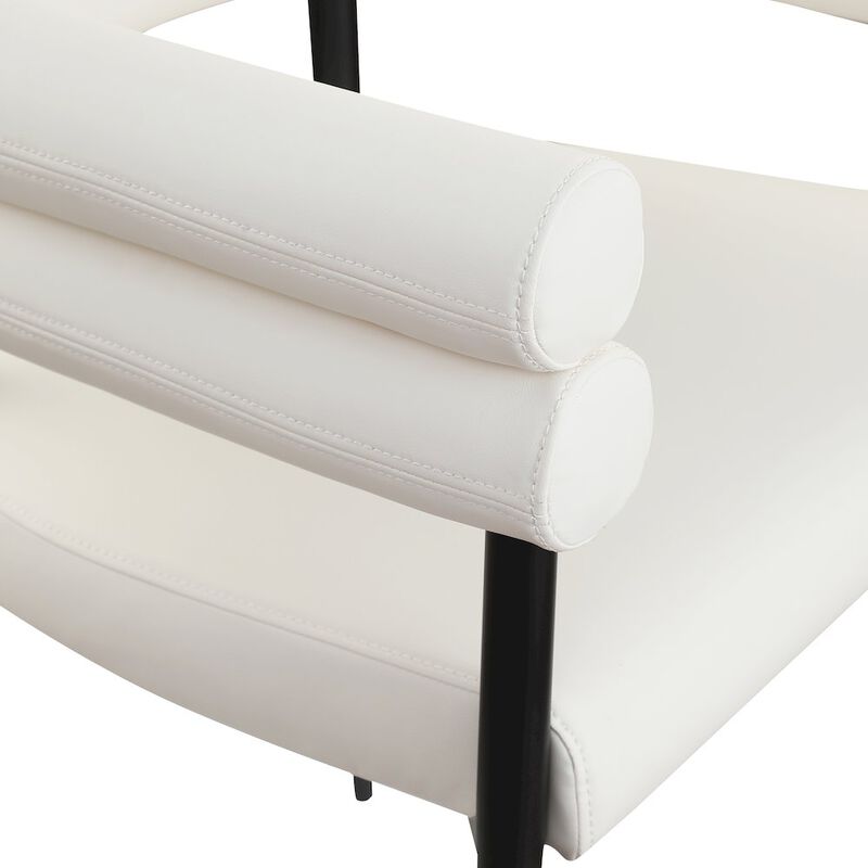 Meridian Furniture Lavina Cream Vegan Leather Dining Chair, Set of 2