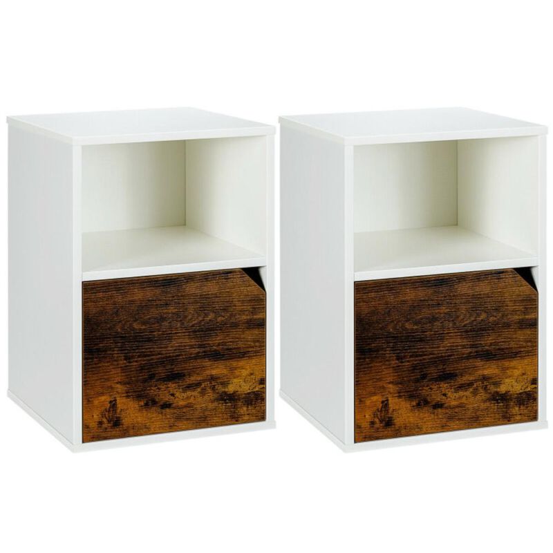 Hivvago Set of 2 Nightstands Side End Table for Living Room