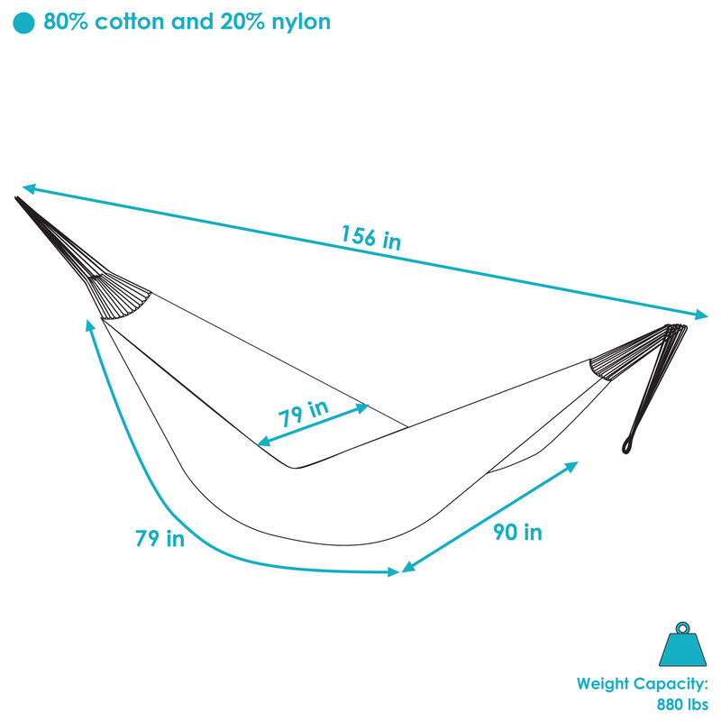 Sunnydaze 2-Person Cotton and Nylon Woven Fabric Hammock