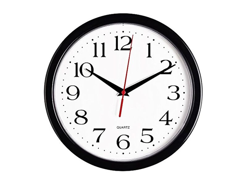 Black Sweep Wall Clock 10 Inch Silent Non Ticking Easy Read Battery Operated image number 0