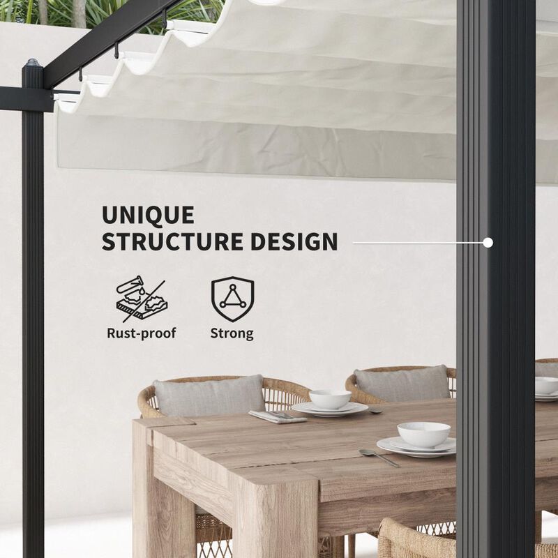 Hivvago 13x13 Patio Pergola with Retractable Roof image number 4