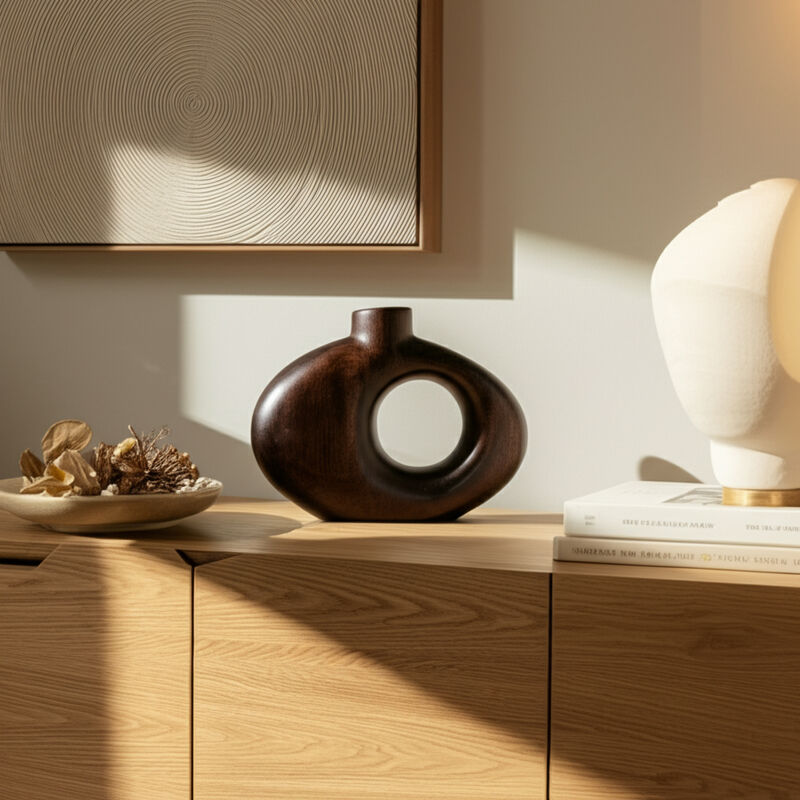 10x7" Cut-out Wood Vase