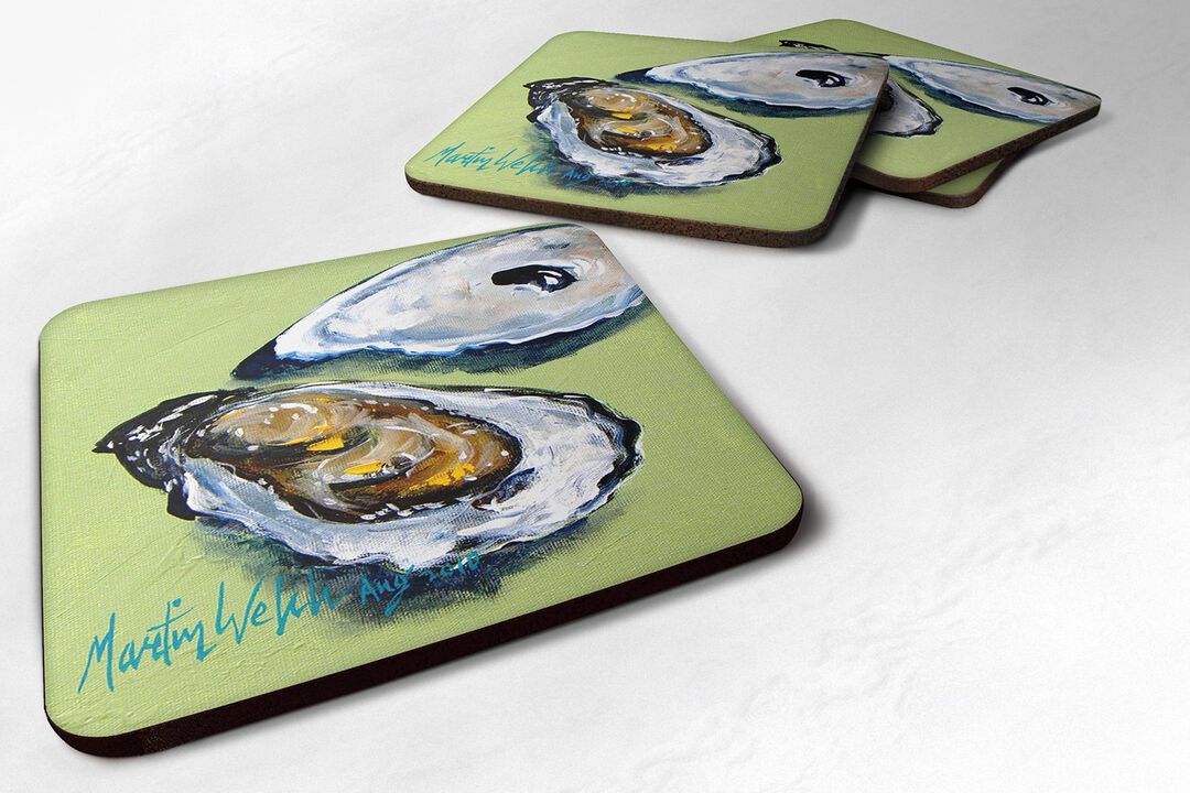 Caroline's Treasures MW1071FC Oyster Two Shells Foam Coasters (Set of 4), 3.5 H x 3.5 W, Multicolor