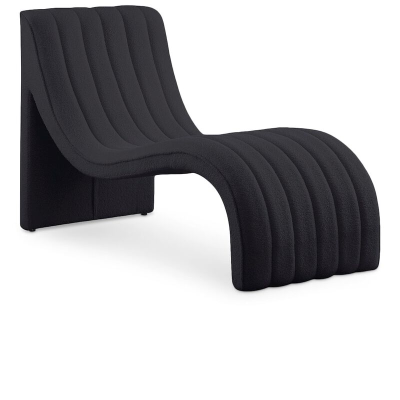 Meridian Furniture Orian Black Teddy Fabric Chaise
