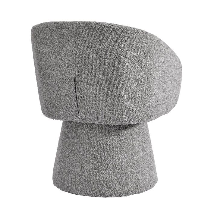Glamour Home Belle Gray Boucle Fabric Dining Chair with Swivel Base