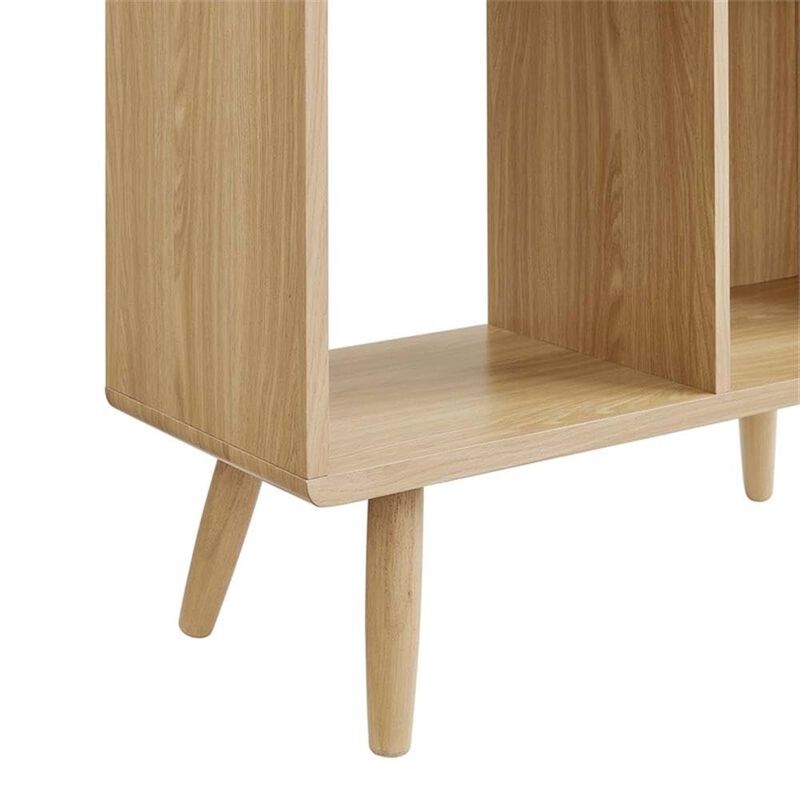 Modway EEI-5743-CHA Transmit 5 Shelf Wood Grain Bookcase, Charcoal image number 5