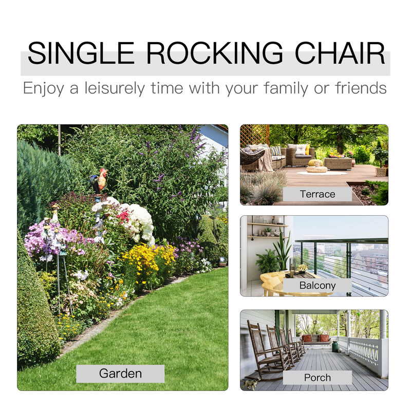 Hivvago Patio Adirondack Rocking Chair for Garden and Porch image number 3