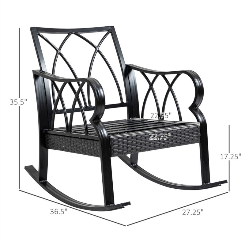 Outdoor Rocking Chair with Weather-Resistant Frame for Patio or Garden