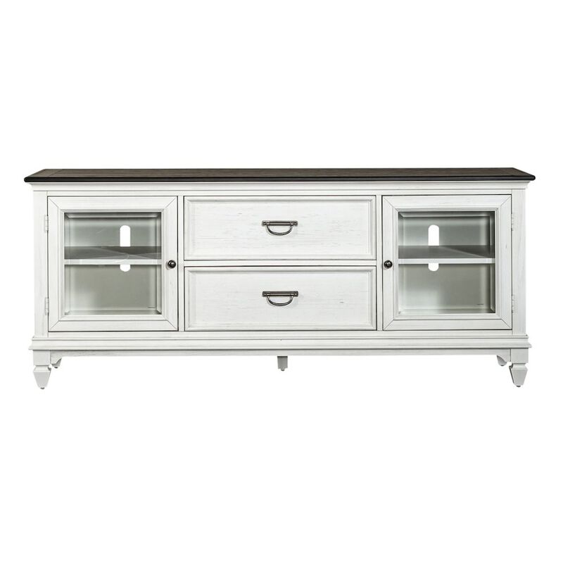 Liberty Furniture Allyson Park Entertainment Center - Wirebrushed White with Charcoal Tops image number 6