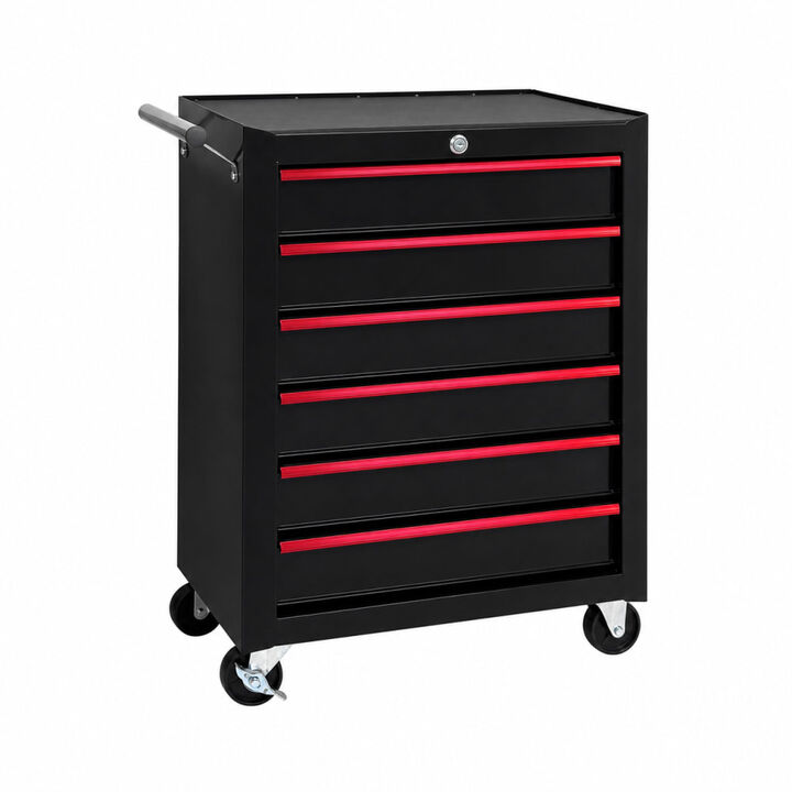 ELEMENT ACE Rolling 6-Drawer Metal Tool Chest with Ball Bearing Slides, Sturdy Steel Workshop Garage Mobile Organization Station