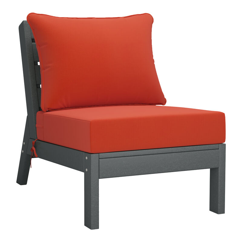 WestinTrends Outdoor Patio HDPE Sectional Sofa with Patio Cushions