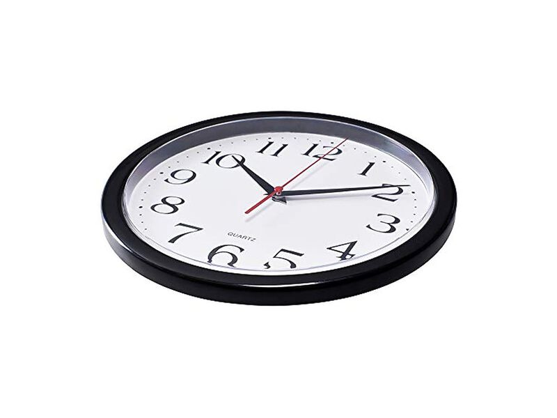 Black Sweep Wall Clock 10 Inch Silent Non Ticking Easy Read Battery Operated image number 2