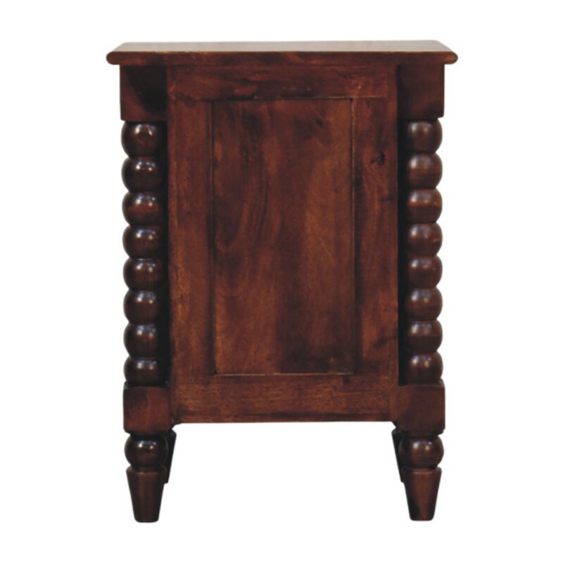 Artisan Furniture Solid Wood Spindle Winewood Nightstand, 2 Drawers, Dark Brown image number 7