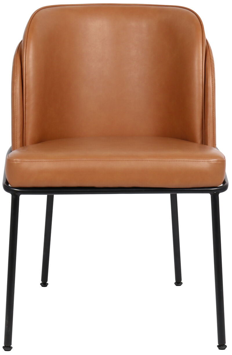 Meridian Furniture Jagger Cognac Vegan Leather Dining Chair, Set of 2
