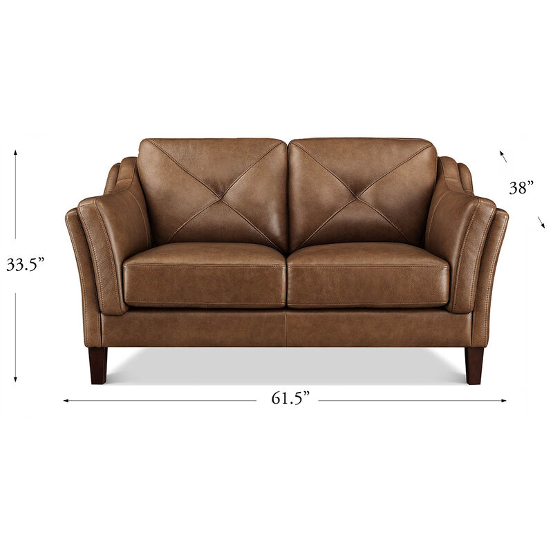 Mavery Top Grain Leather Loveseat