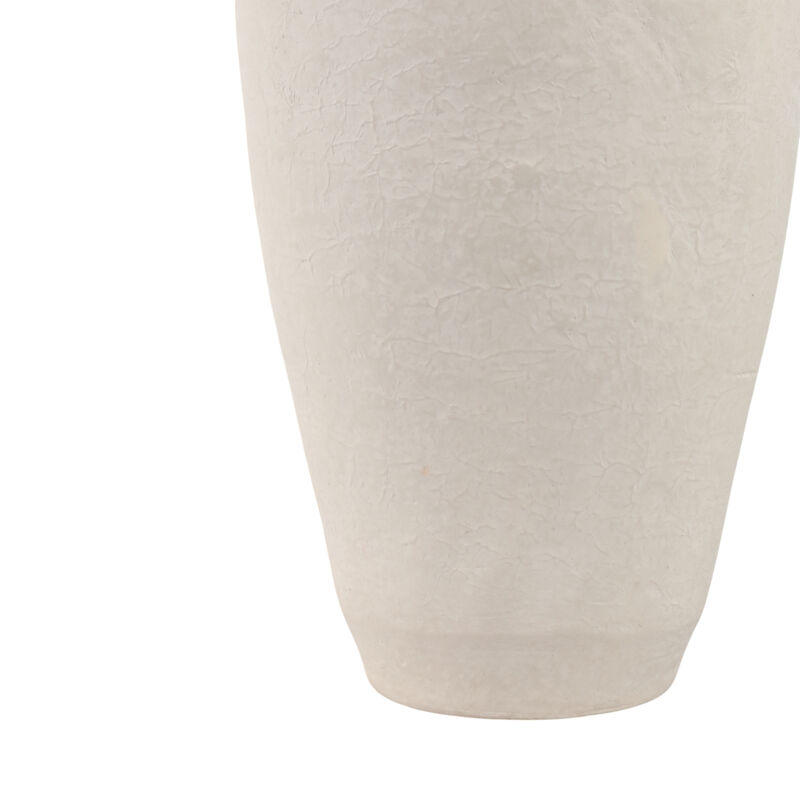 18x9" Paper Mache Floor Vase, White image number 4