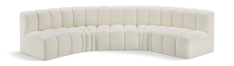 Meridian Furniture Arc Cream Vegan Leather Modular Sofa image number 0