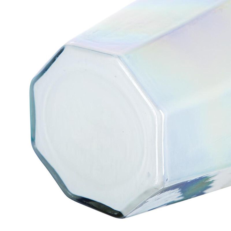 HomeRoots 20" Blue And Opal Glass Cylinder Table Vase image number 2