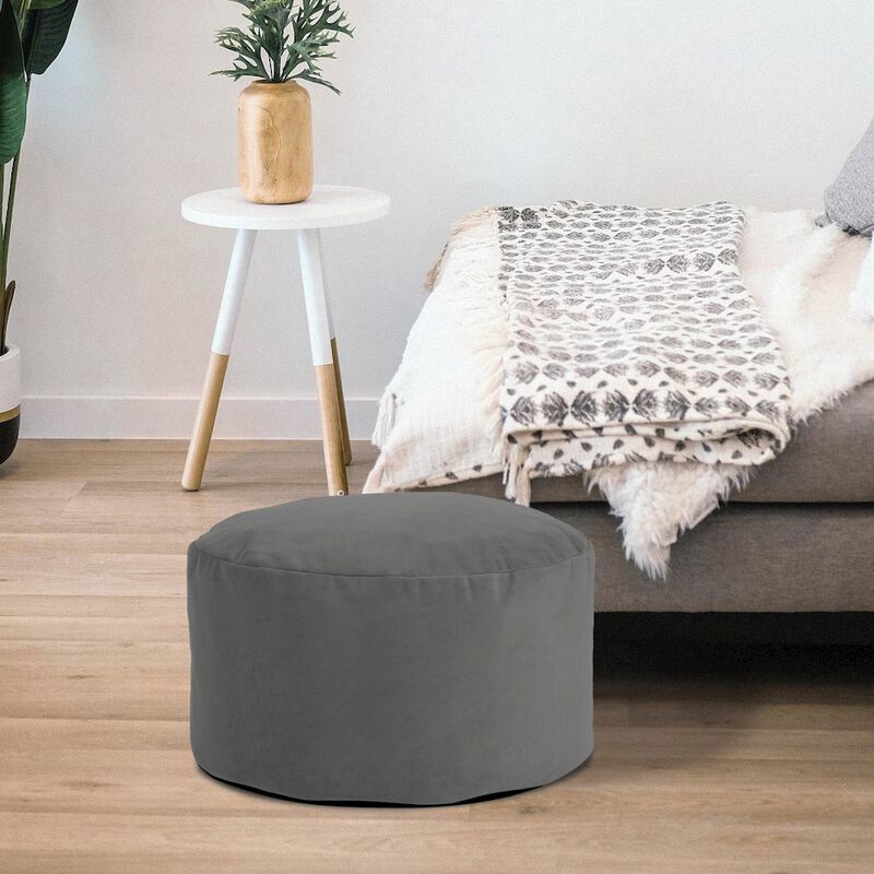 Howard Elliott Foot Pouf Bella Pewter image number 4
