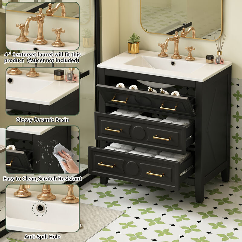 30''  Free Standing Single Vanity Set