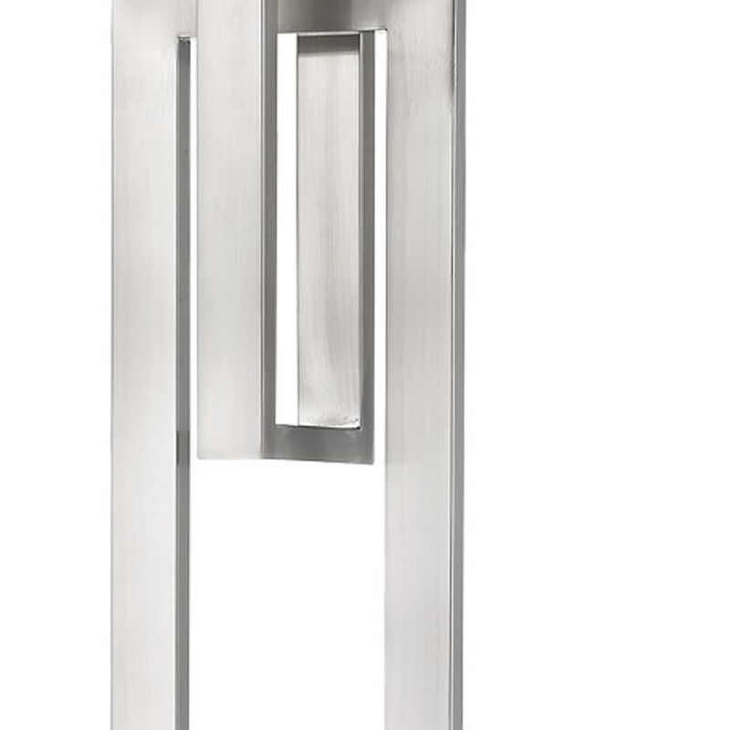 Hivvago 64" Nickel Traditional Shaped Floor Lamp With White Rectangular Shade