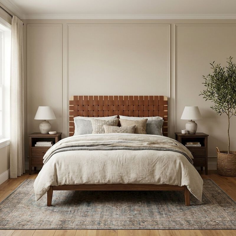 Vegan Leather Twin Headboard Wall-Mount withTexture and Durable Finish image number 3