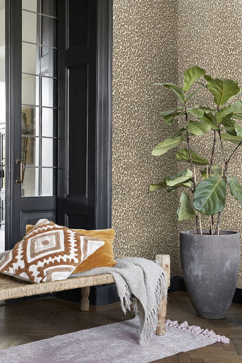 Cicely Brown Leopard Skin Wallpaper
