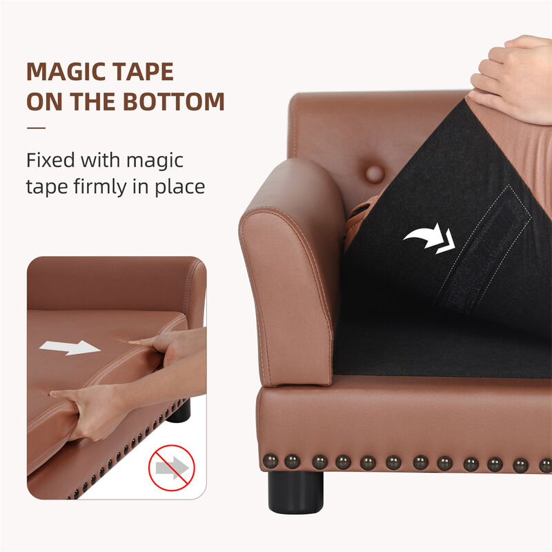 XX-Large Dog Couch Pet Sofa Bed Luxury Anti-wear Leather Dog Cat Snuggle Lounger image number 5