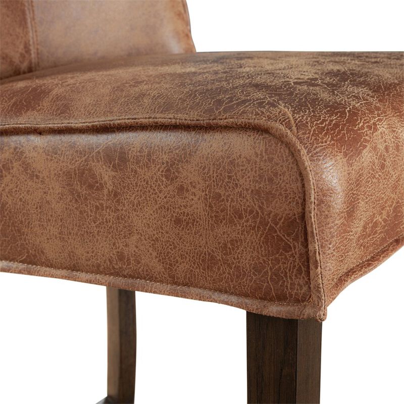 World Interiors Avery Counter Chair in Tan Leather with Matte Brown Legs image number 6