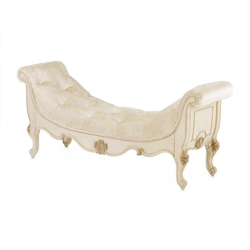 Michael Amini Platine de Royale Accent Bench - Champagne