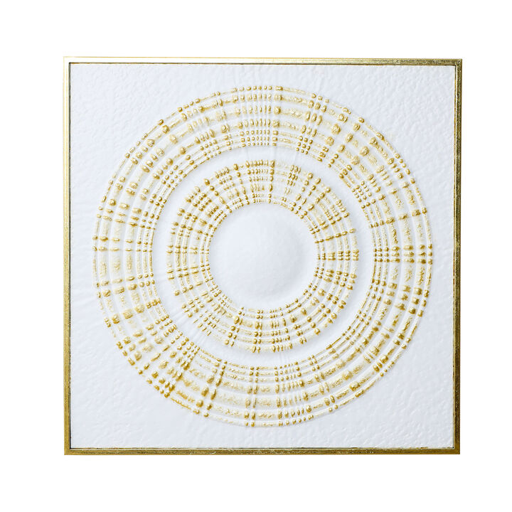 31.5" Modern Radiant Gold Metal Square Wall Art Decor