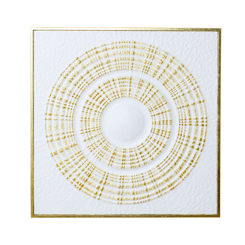31.5" Modern Radiant Gold Metal Square Wall Art Decor image number 0