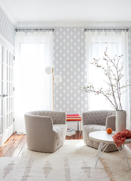 Rion Grey Trellis Wallpaper (Set of 2)