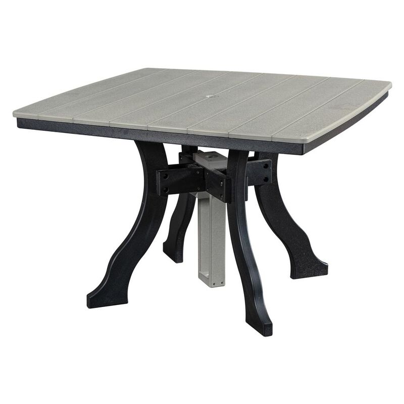 American Furniture Classics Dining Height Square Table in Light Grey with a Black Base