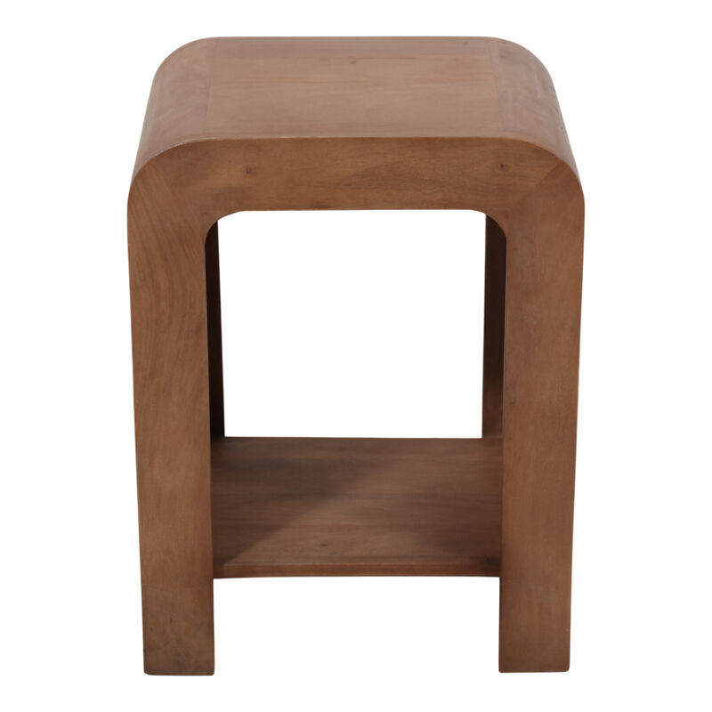 Chestnut Mango Wood Side Table with Shelf image number 3