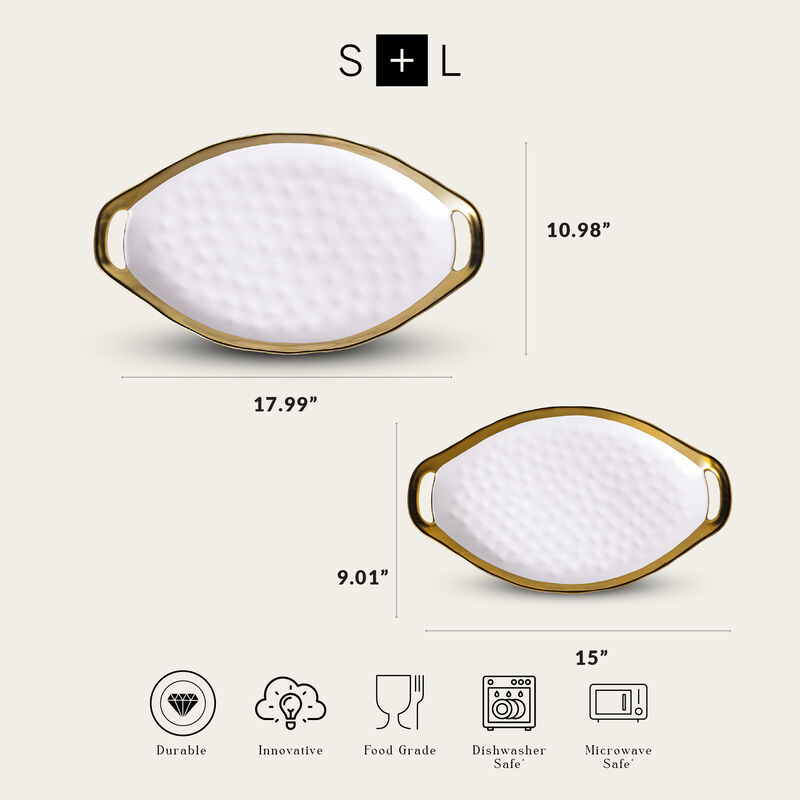 Stone Lain Florian Porcelain Serving Plate Set 2 Piece