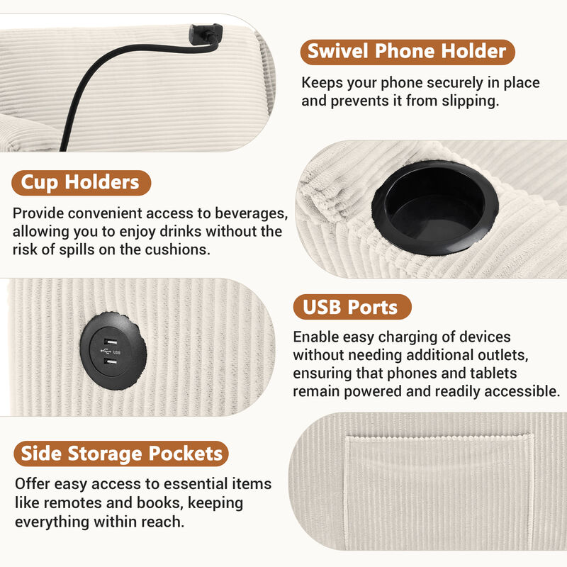 Merax  Corduroy Sleeper Sofa Loveseat Sofa with Mattress