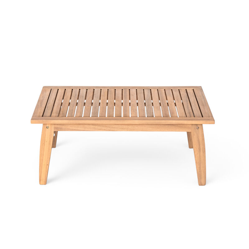 Merax Outdoor 2-piece Acacia Wood Sofa Table Set image number 5