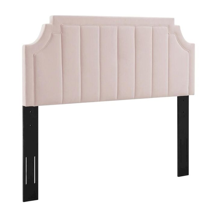 Channel Tufted Velvet Full/Queen Headboard with Performance Fabric Upholstery