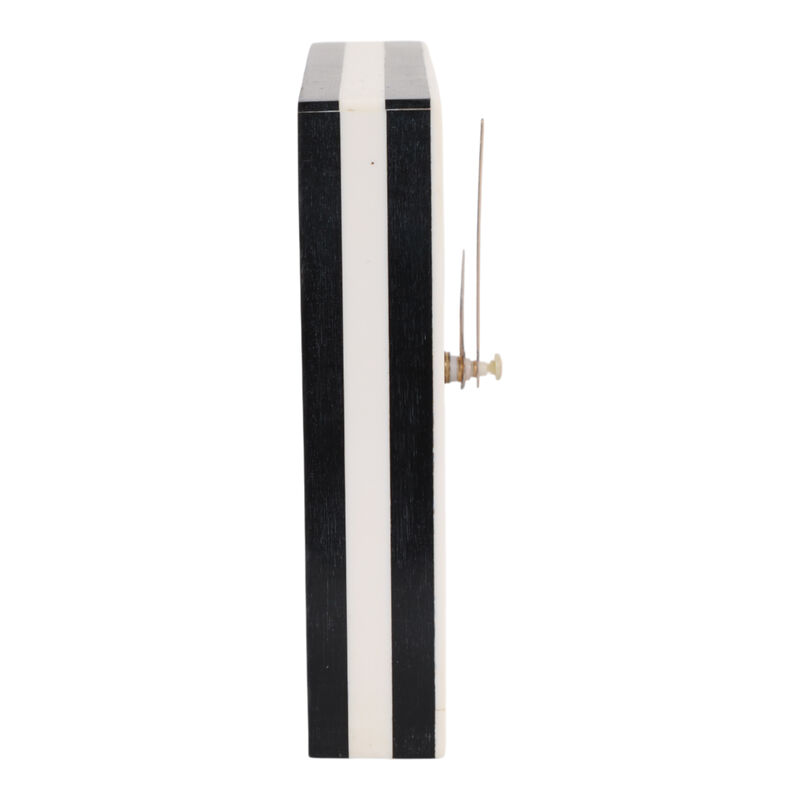 5" Square Resin Clock, White/black image number 2