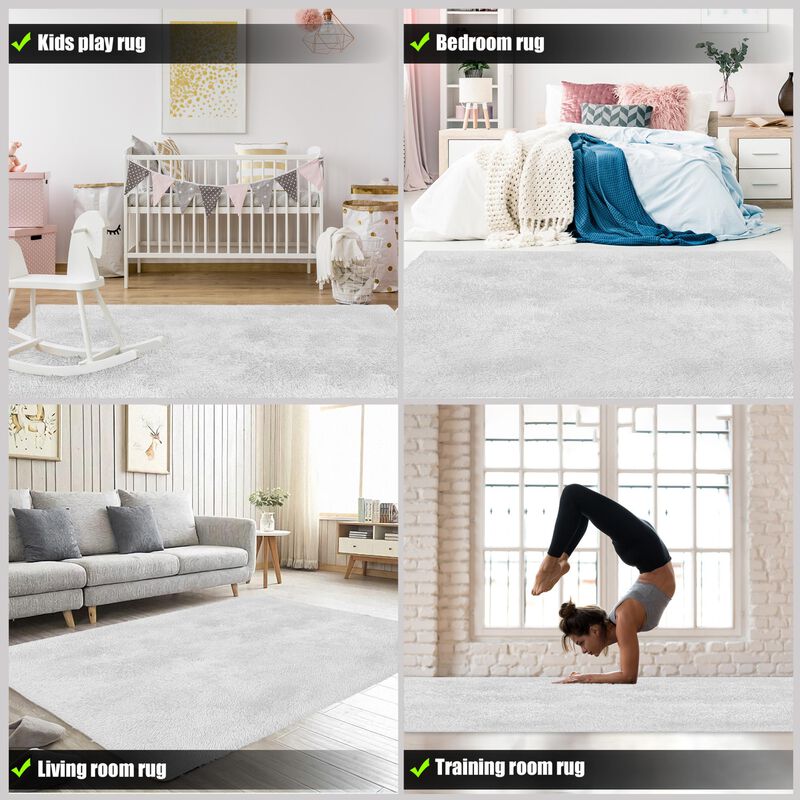 Rug Branch Alba Contemporary  Solid Pink  Plush Indoor Area Rug