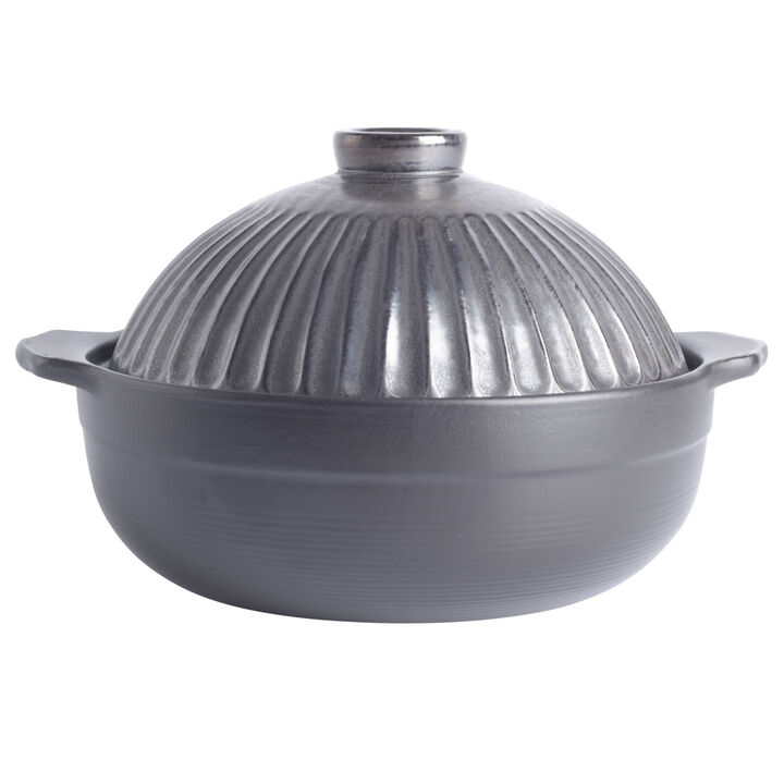 Cravings By Chrissy Teigen 2.5 Quart Donabe-Style Stoneware Clay Pot with Lid in Black