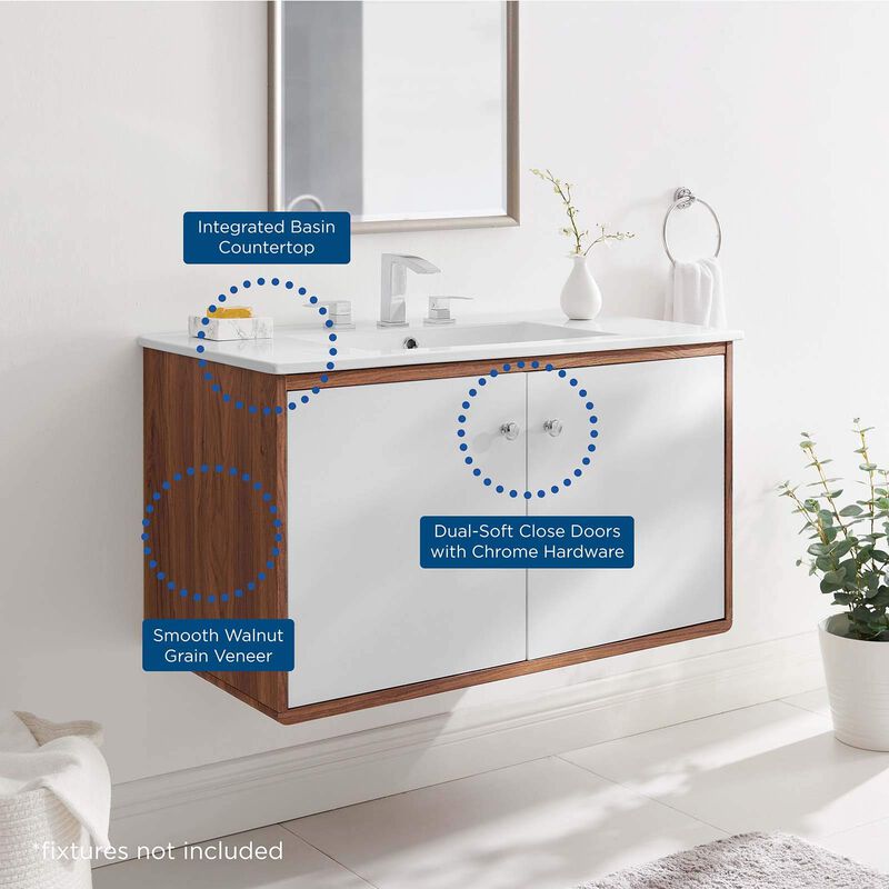 Modway Transmit 36" Wall-Mount Bathroom Vanity image number 8